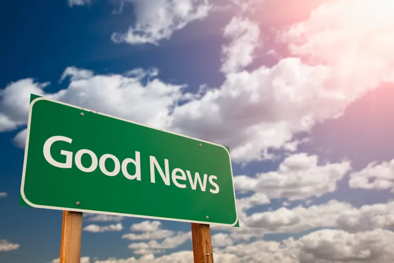 A highway sign that says "Good News" on it, in reference to the trucking industry 2023