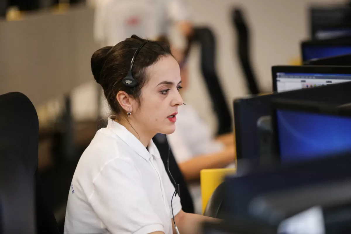 A working hard freight dispatcher