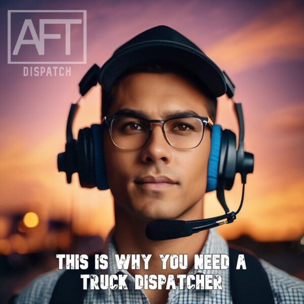 A truck dispatcher with a headset