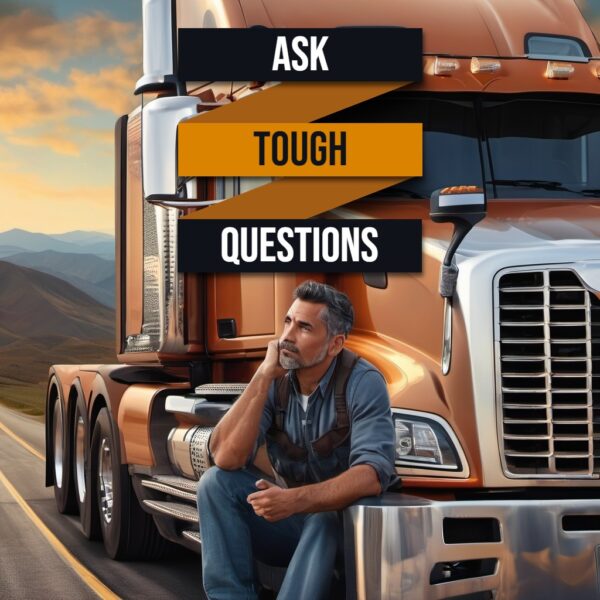 a pondering truck driver