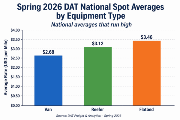 Freight market 2026 spot rates by equipment type