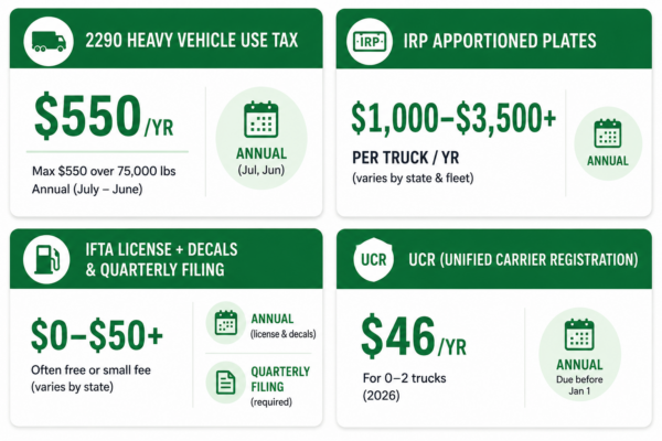 Annual Cost of Authority summary table for trucking